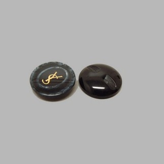 Bouton noir-bleu 22 mm