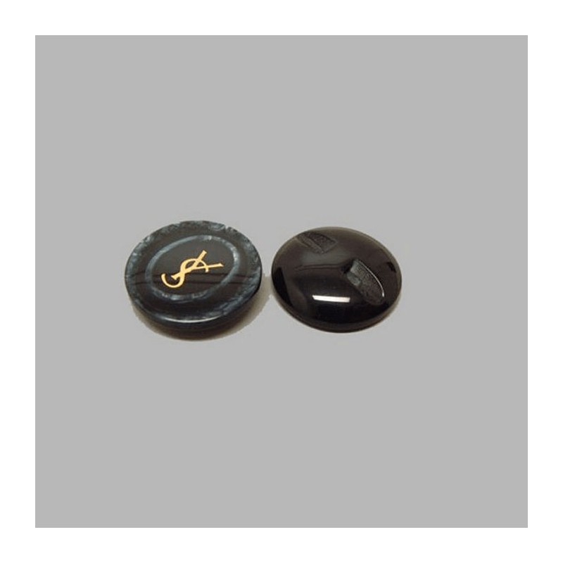Bouton noir-bleu 22 mm