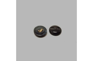 Bouton noir-bleu 17 mm