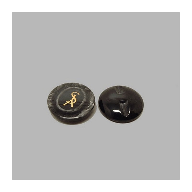 Knoop zwart grijs 22 mm Knoop zwart grijs 22 mm