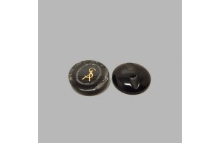 Button black-grey 22 mm
