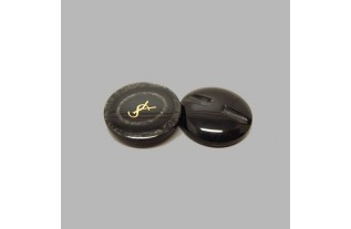 Bouton noir-gris 25 mm