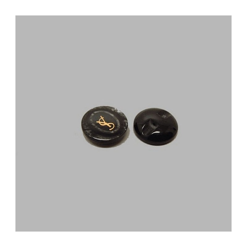 Knoop zwart grijs 17 mm Knoop zwart grijs 17 mm