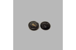 Bouton noir-gris 17 mm