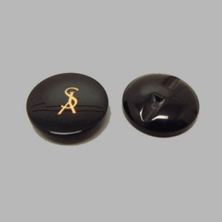 Button black 22 mm