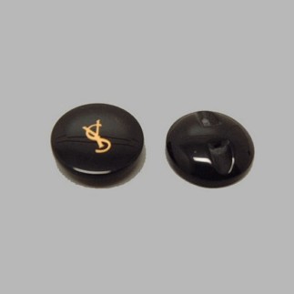 Button black 17 mm