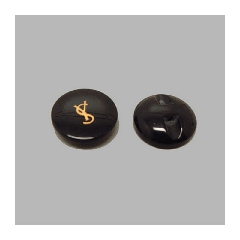 Button black 17 mm