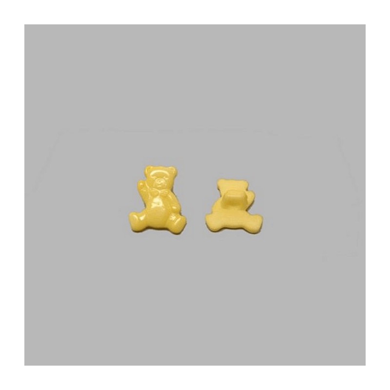 Bouton ours jaune 15 mm