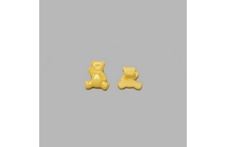 Knoop beertje geel 15 mm