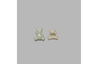 Bouton ours vert clair 15 mm