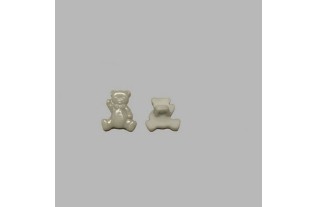 Button bear grey 15 mm