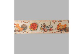 Bordure de papier peint chariots jouets et perles 18 cm x 5 mètre