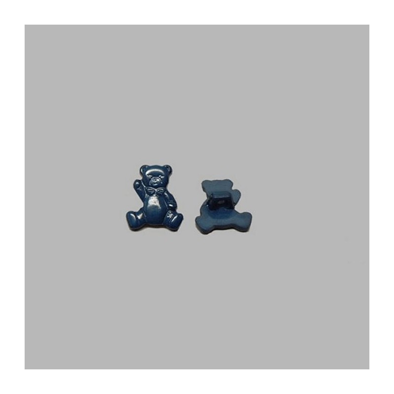 Bouton ours bleu foncé 15 mm