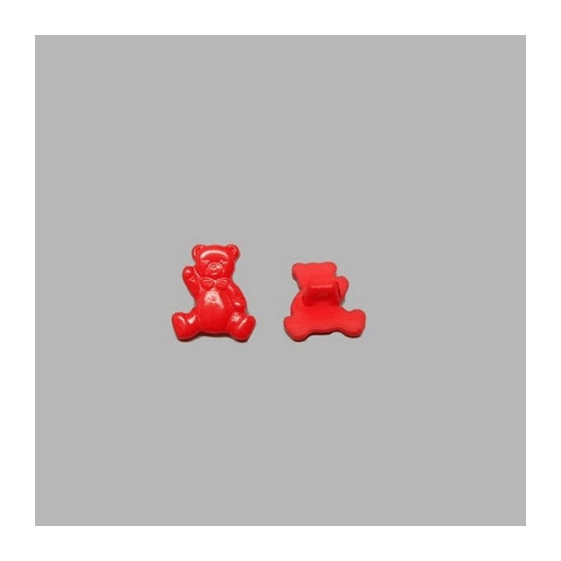 Bouton ours rouge15 mm