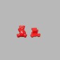 Button bear red 15 mm