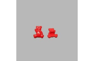 Bouton ours rouge15 mm
