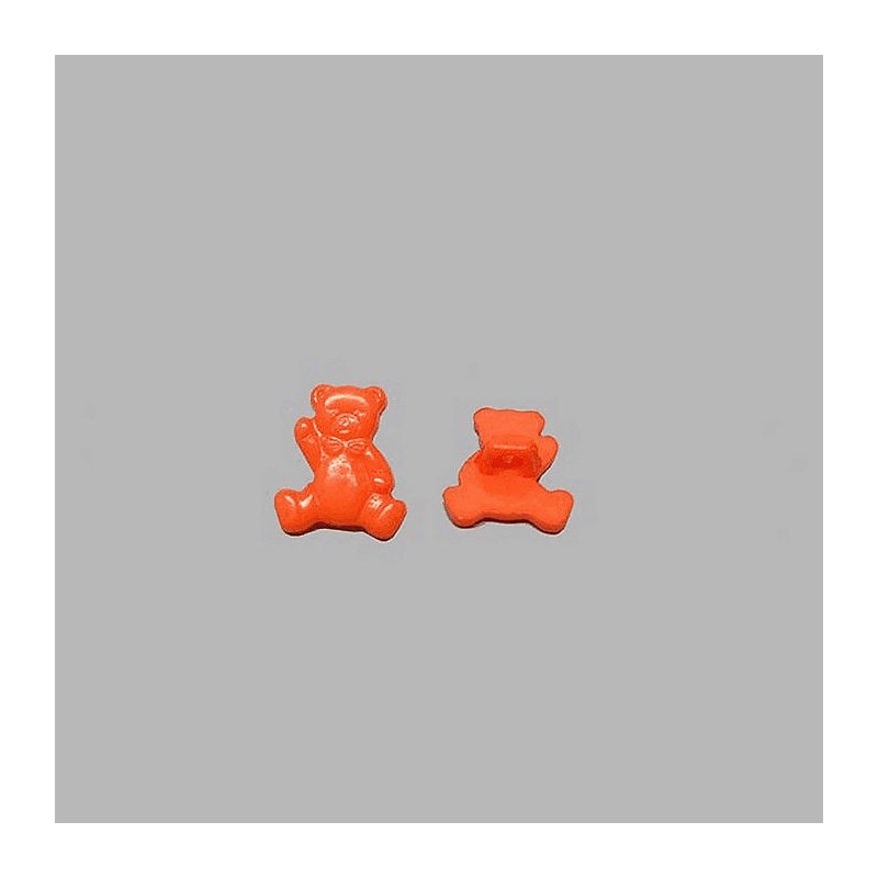 Bouton ours orange 15 mm