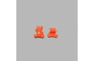 Bouton ours orange 15 mm
