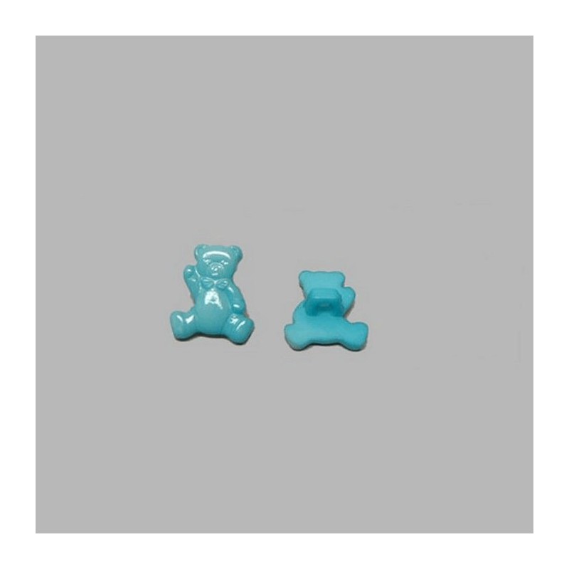 Button bear turquoise 15 mm