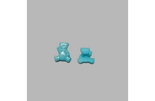 Button bear turquoise 15 mm
