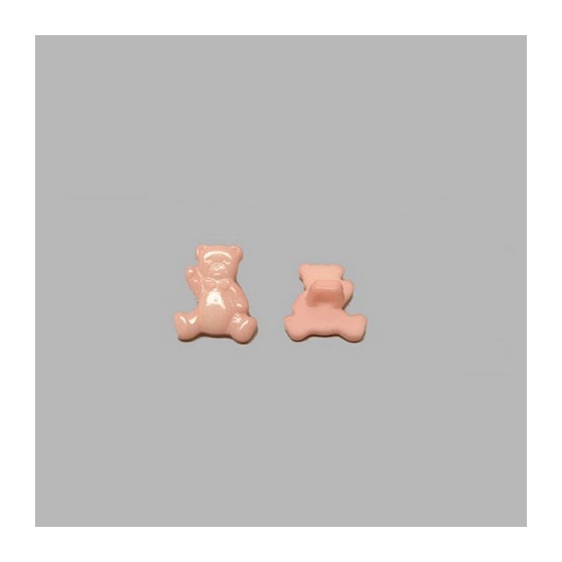 Bouton ours rose 15 mm