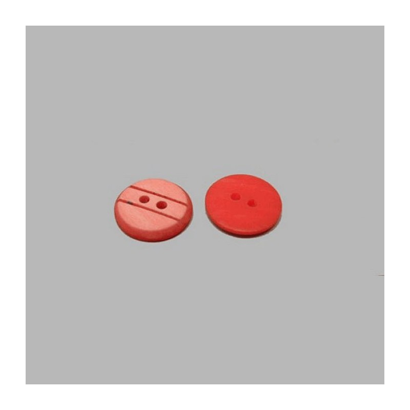 Bouton avec rayures rouge18 mm