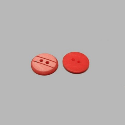 Button with stripes red 18 mm