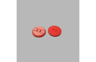 Button with stripes red 18 mm