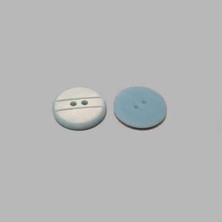 Bouton avec rayures bleu clair 20 mm