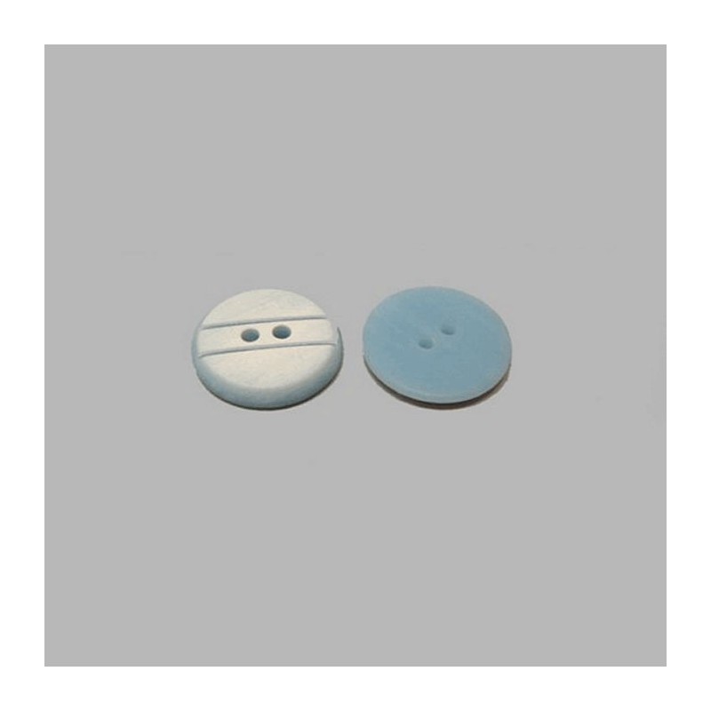 Bouton avec rayures bleu clair 20 mm