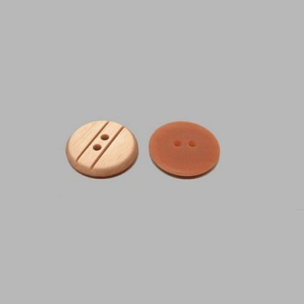 Bouton avec rayures brun clair 20 mm