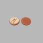 Button with stripes light brown 20 mm