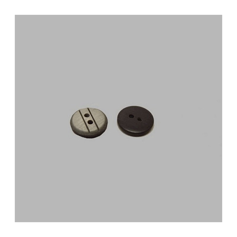 Bouton avec rayures noir 15 mm