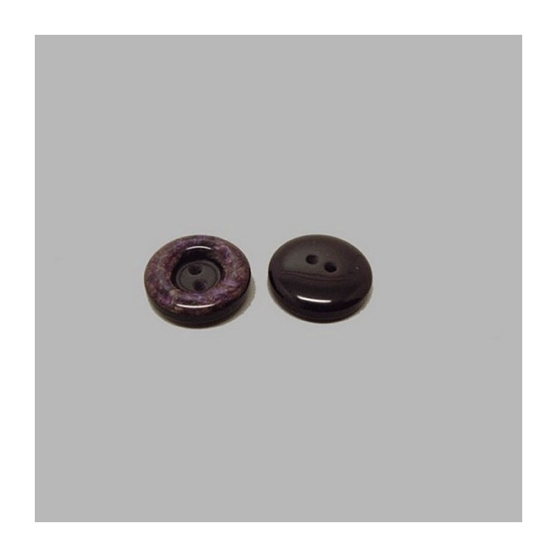 Marble look dark purple button 17 mm