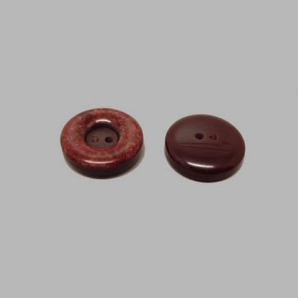 Marble look dark red- brown button 22 mm