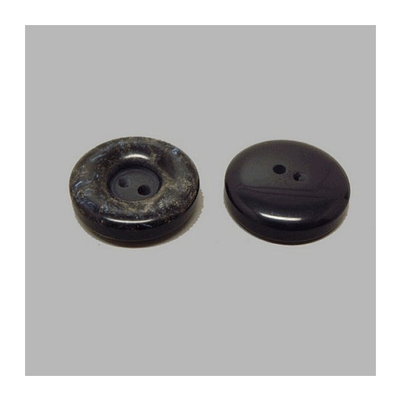 Marble look black button 22 mm