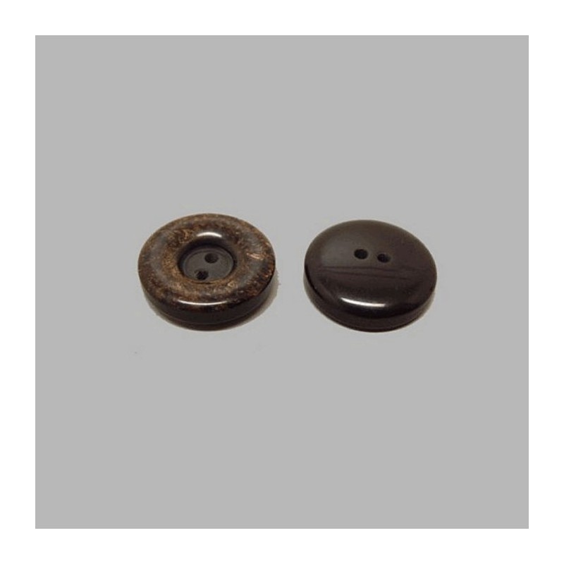Marbre look brun foncé bouton 22 mm
