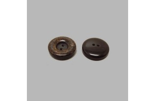 Marble look dark brown button 22 mm