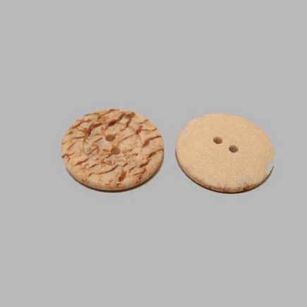 Stone look light brown button 27 mm