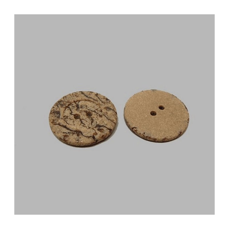Stone look dark brown button 27 mm