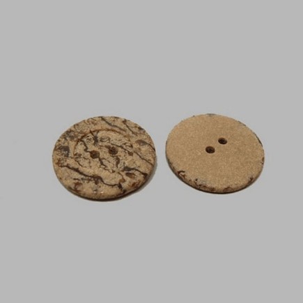 Stone look dark brown button 27 mm