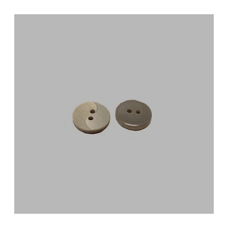 Bouton vagues gris 15 mm