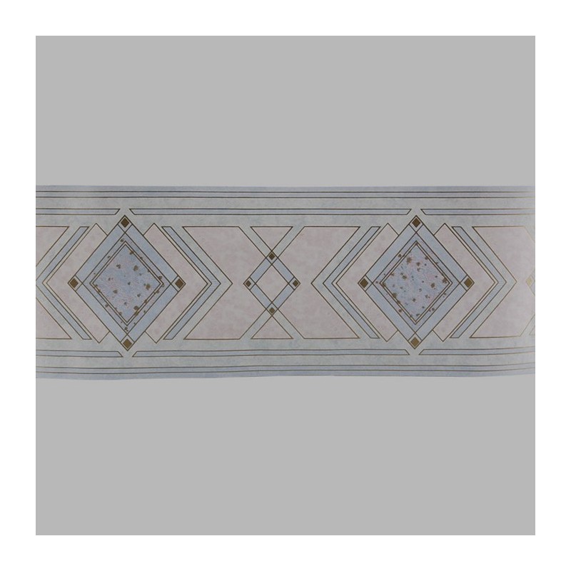 Wallpaper border diamond chic bleu/gold 17 cm x 5 meter