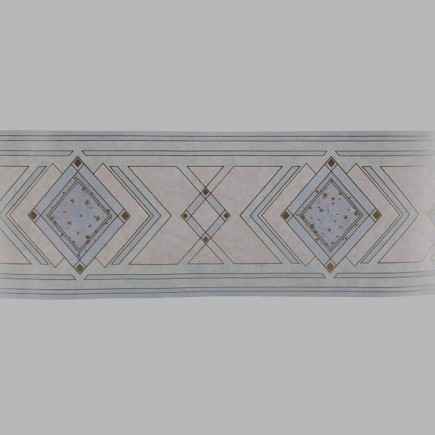 Wallpaper border diamond chic bleu/gold 17 cm x 5 meter