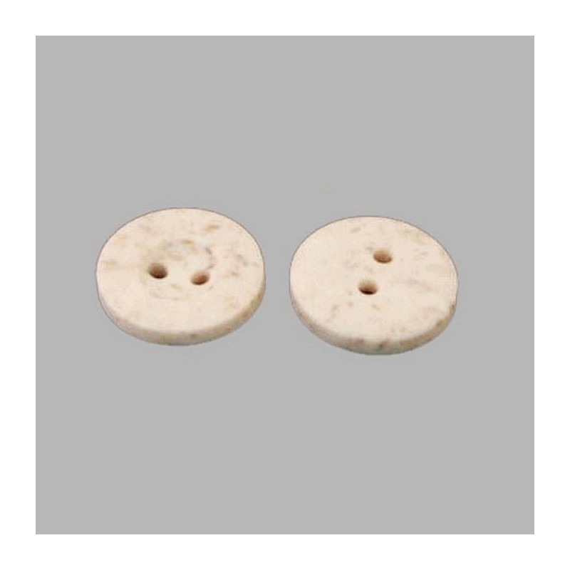 Bouton crème-mouchetée 15 mm