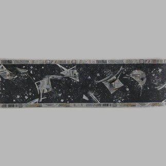 Wallpaper border space silver and gold 13 cm x 5 meter