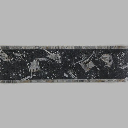Wallpaper border space silver and gold 13 cm x 5 meter