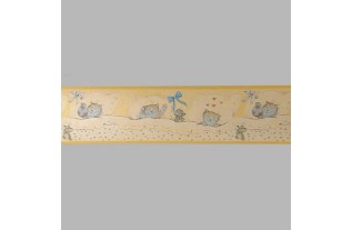 Behangrand kat en muis geel 18 cm x 5 meter