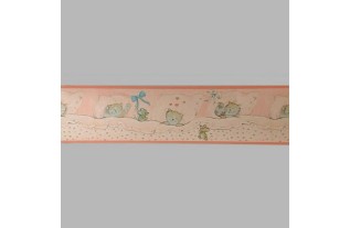 Bordure de papier peint chat et souris rose 18 cm x 5 mètre