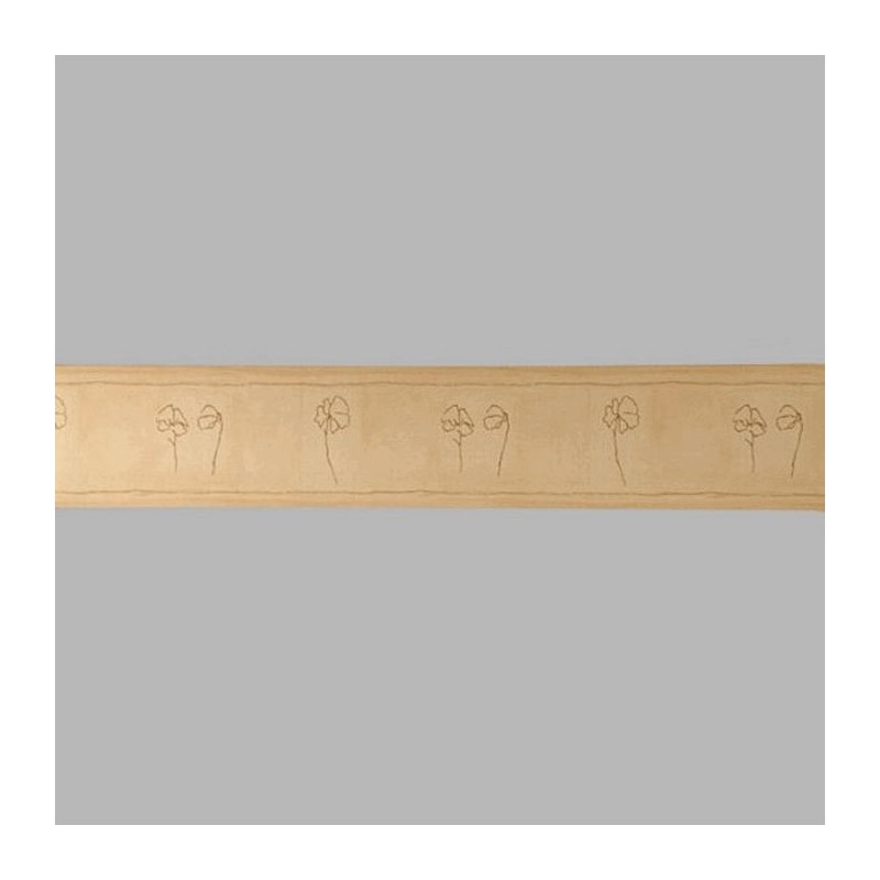 Bordure papier peint brun clair fleurs 13 cm x 5 mètre